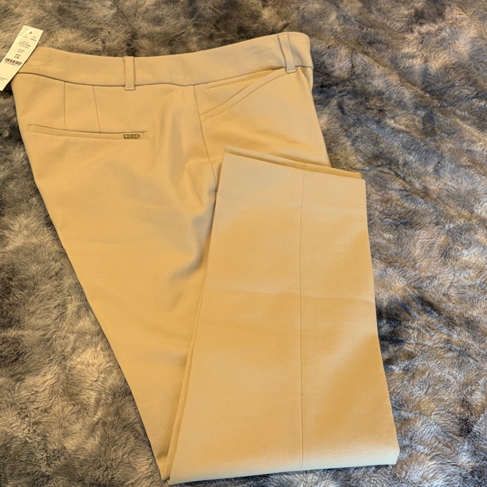 White House Black Market Beige Straight Leg Pants